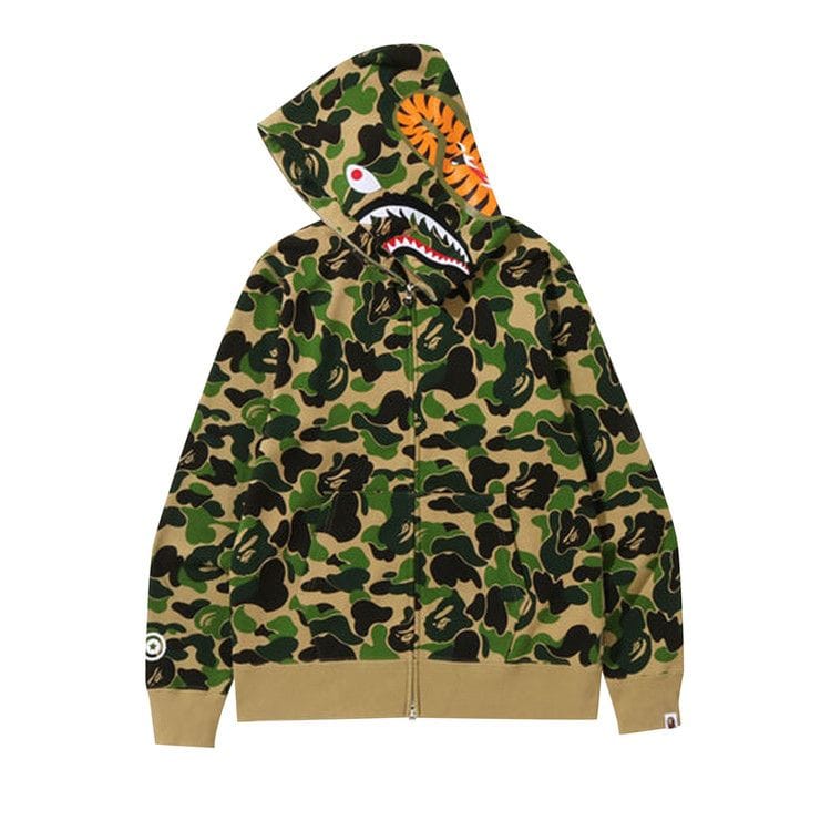 BAPE Big ABC Camo Shark Full Zip Hoodie Green