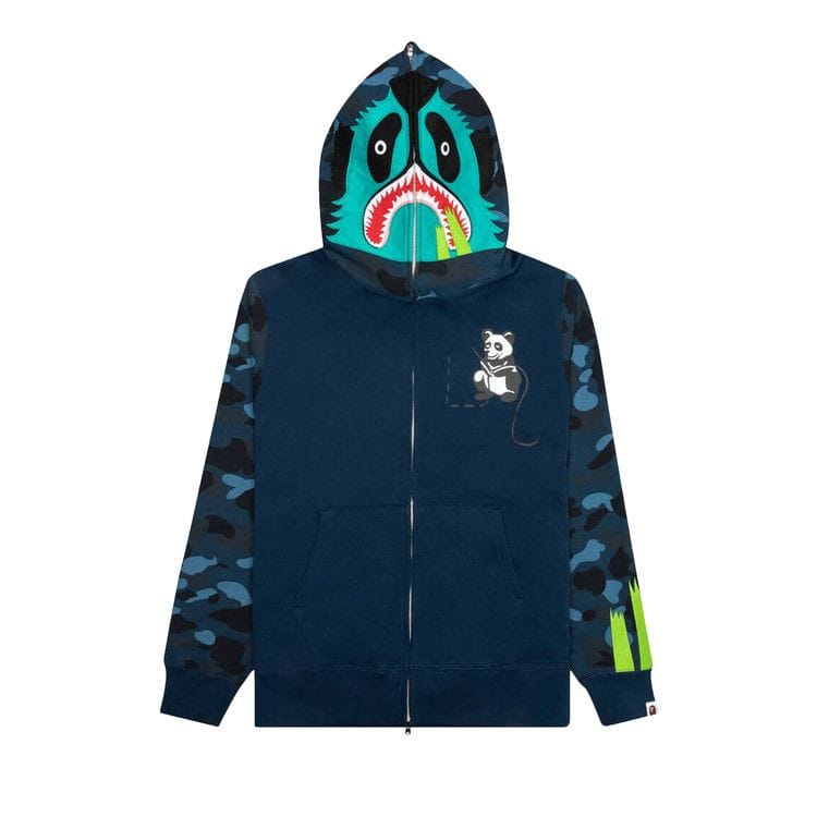 BAPE Color Camo Panda Full Zip Hoodie Navy