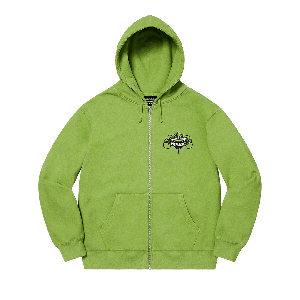 Supreme x Hysteric Glamour Zip Up Hoodie Lime