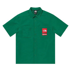 Supreme x The North Face Trekking Shorts-Sleeve Shirt Dark Green
