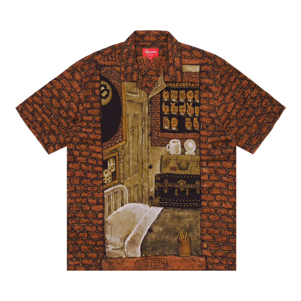 Supreme Martin Wong Secret World Rayon Shorts-Sleeve Shirt Multicolor