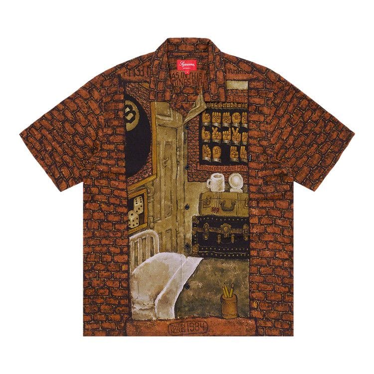 Supreme Martin Wong Secret World Rayon Shorts-Sleeve Shirt Multicolor