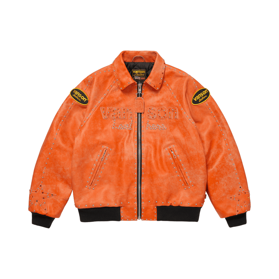 Supreme x Vanson Leathers x B.B. Simon Jacket Orange