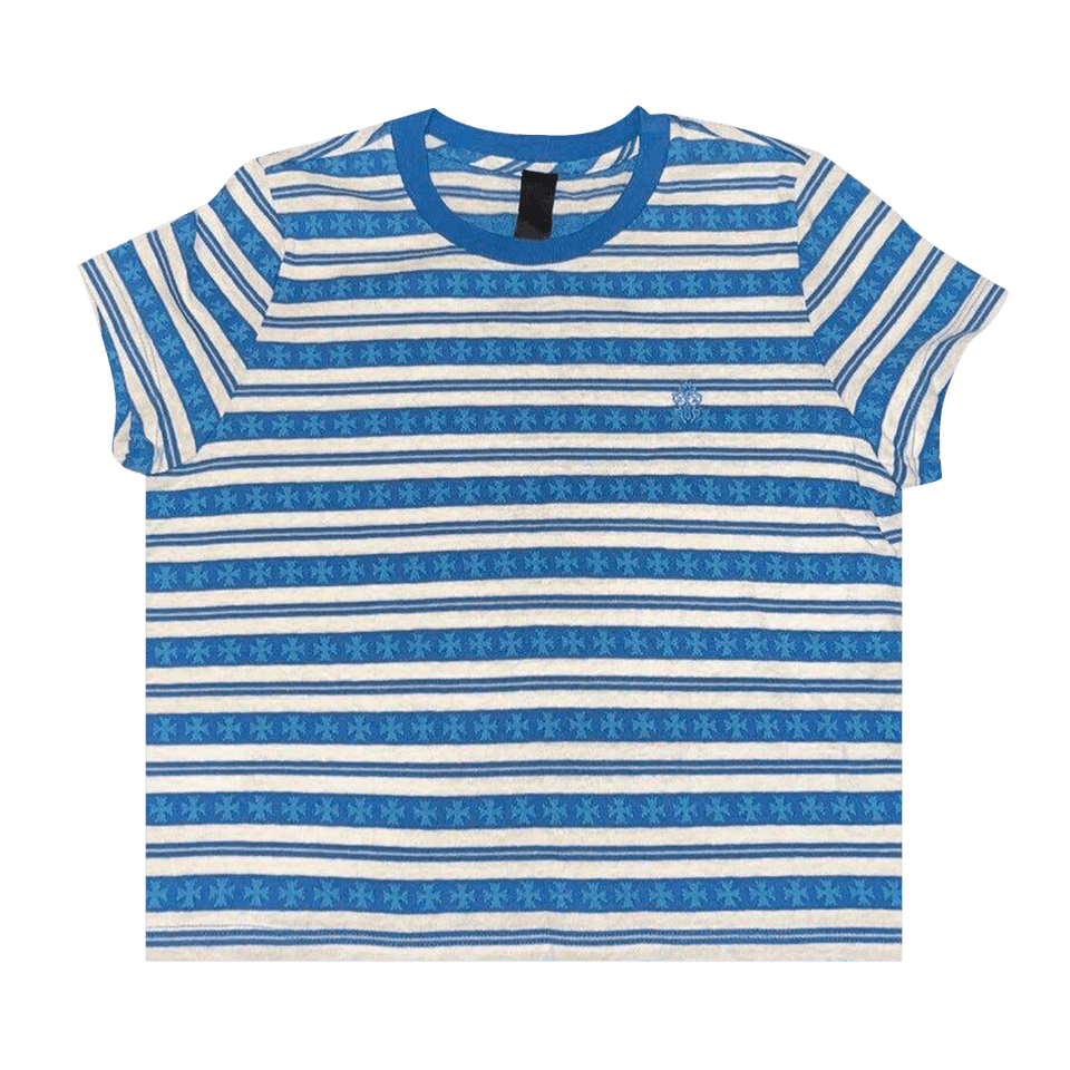 Chrome Hearts Stripe Logo T-Shirt Blue