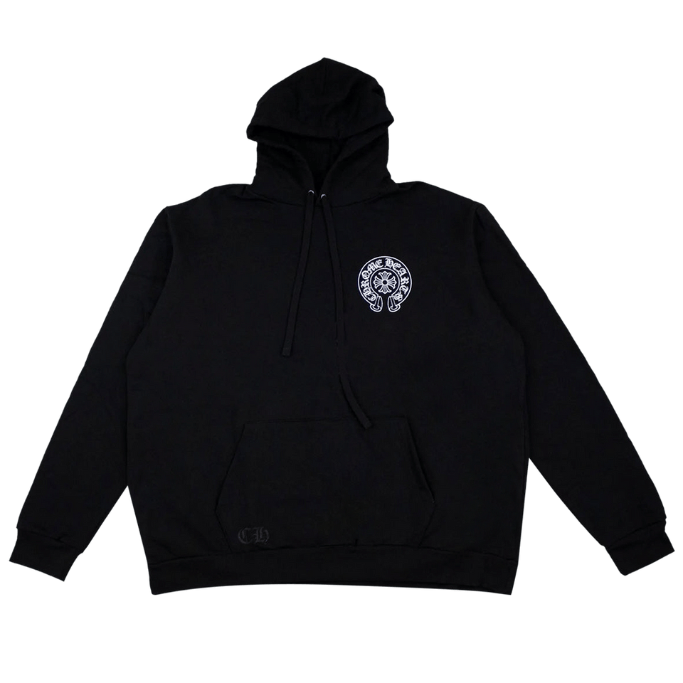 Chrome Hearts Horseshoe Pullover Hoodie Black/White