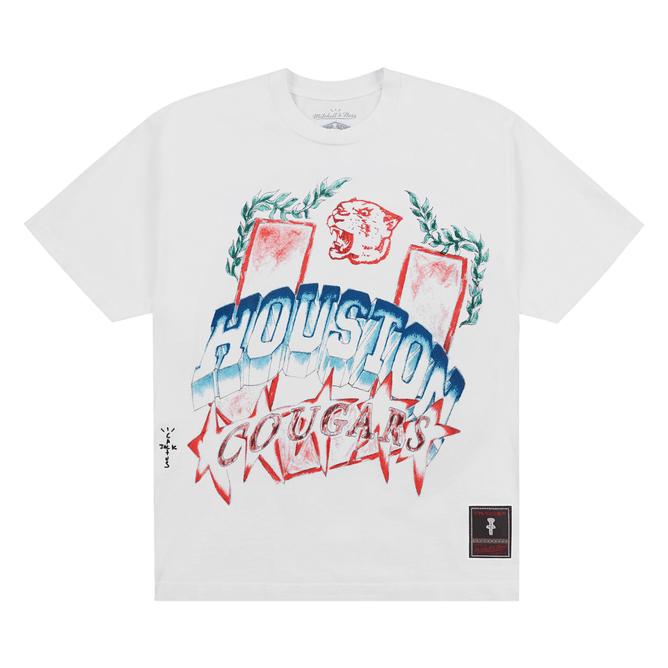 Cactus Jack by Travis Scott x Mitchell & Ness University Of Houston Handdrawn T-Shirt White