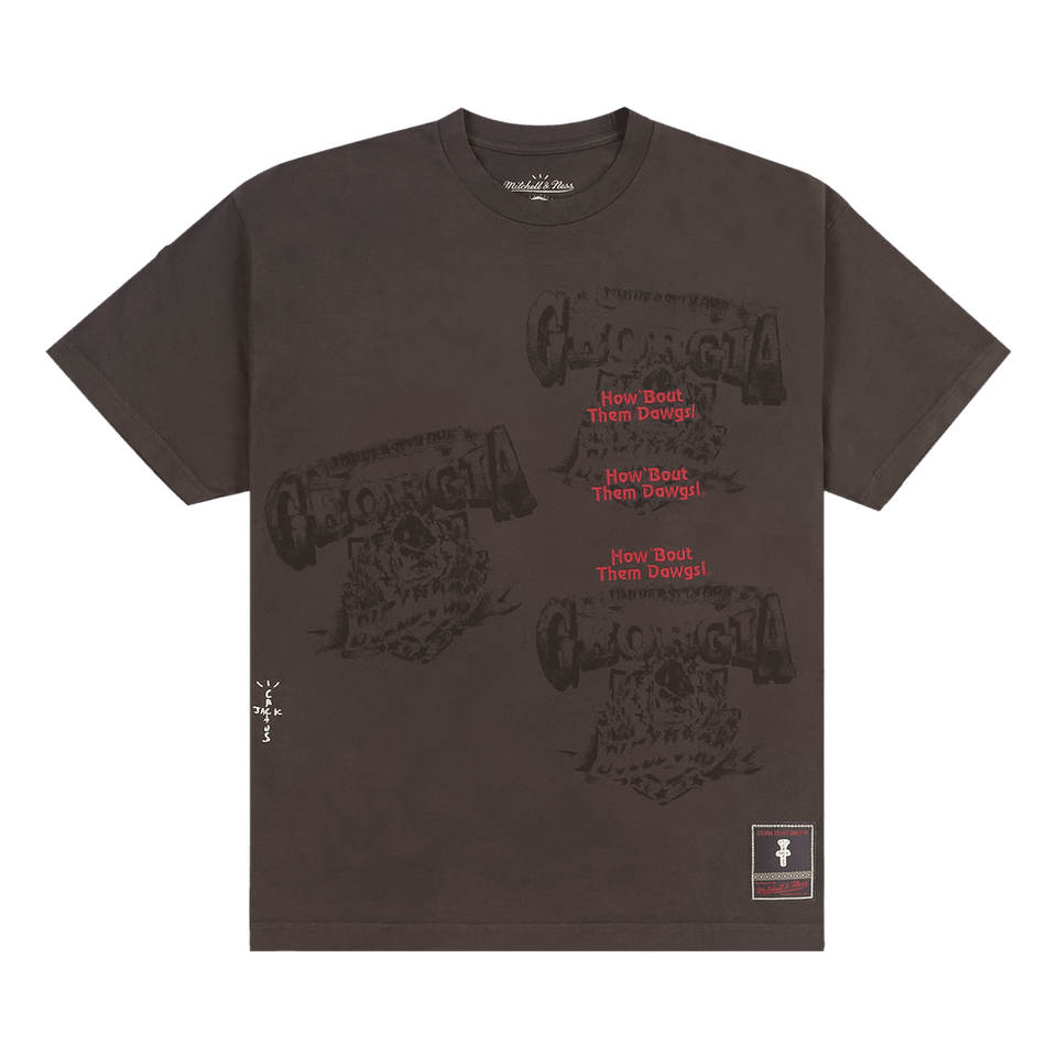 Cactus Jack by Travis Scott x Mitchell & Ness University Of Georgia Seal T-Shirt Brown