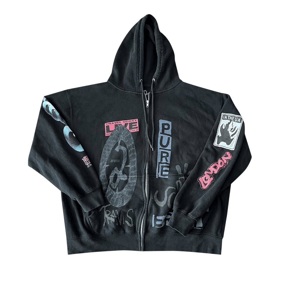 Cactus Jack by Travis Scott O2 Live Full Zip Hoodie Black