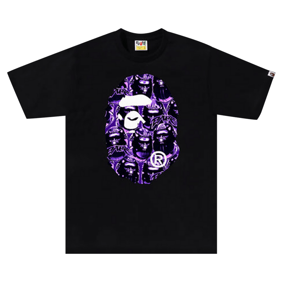 BAPE Ape Head Graffiti Big Ape Head T-Shirt Black/Purple