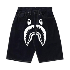 BAPE Shark Denim Shorts Navy/White