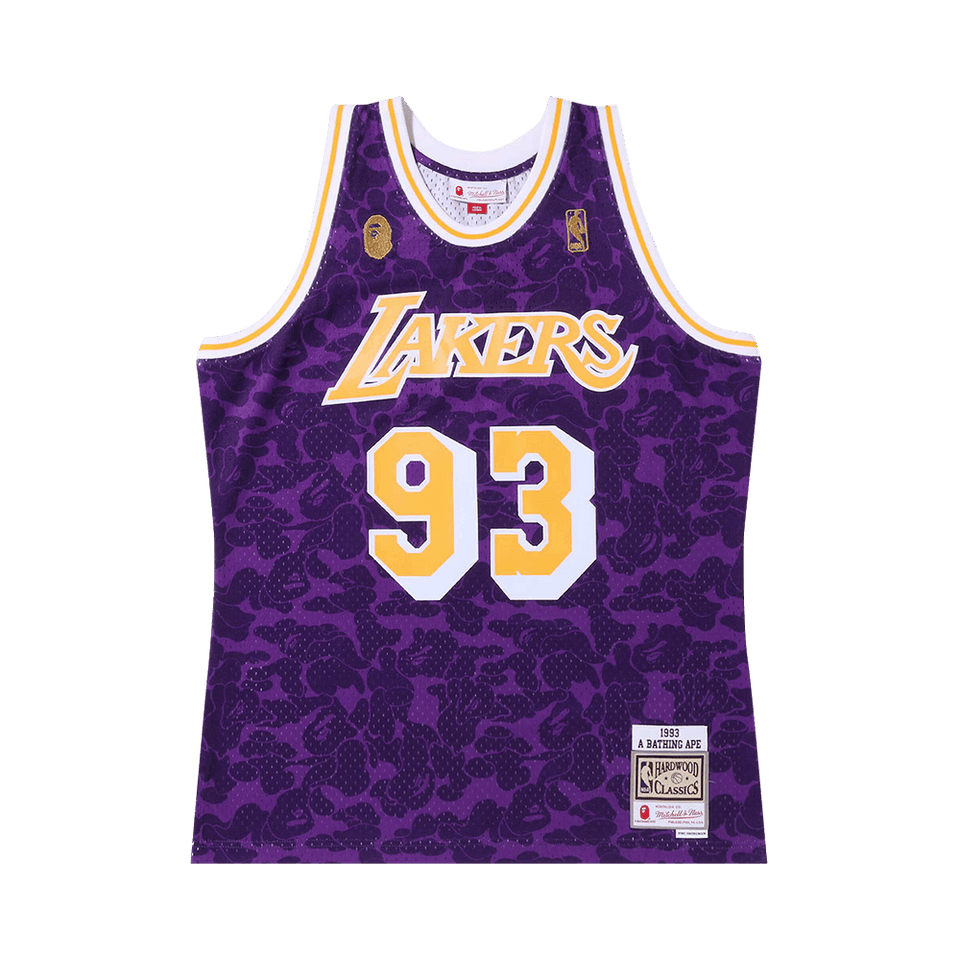 BAPE x Mitchell & Ness Los Angeles Lakers Jersey Purple