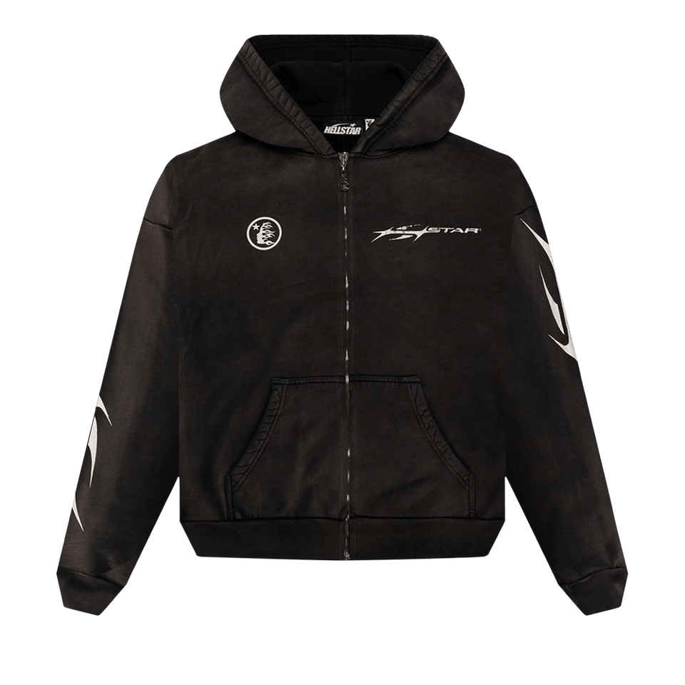 Hellstar Logo Zip-Up Hoodie Black