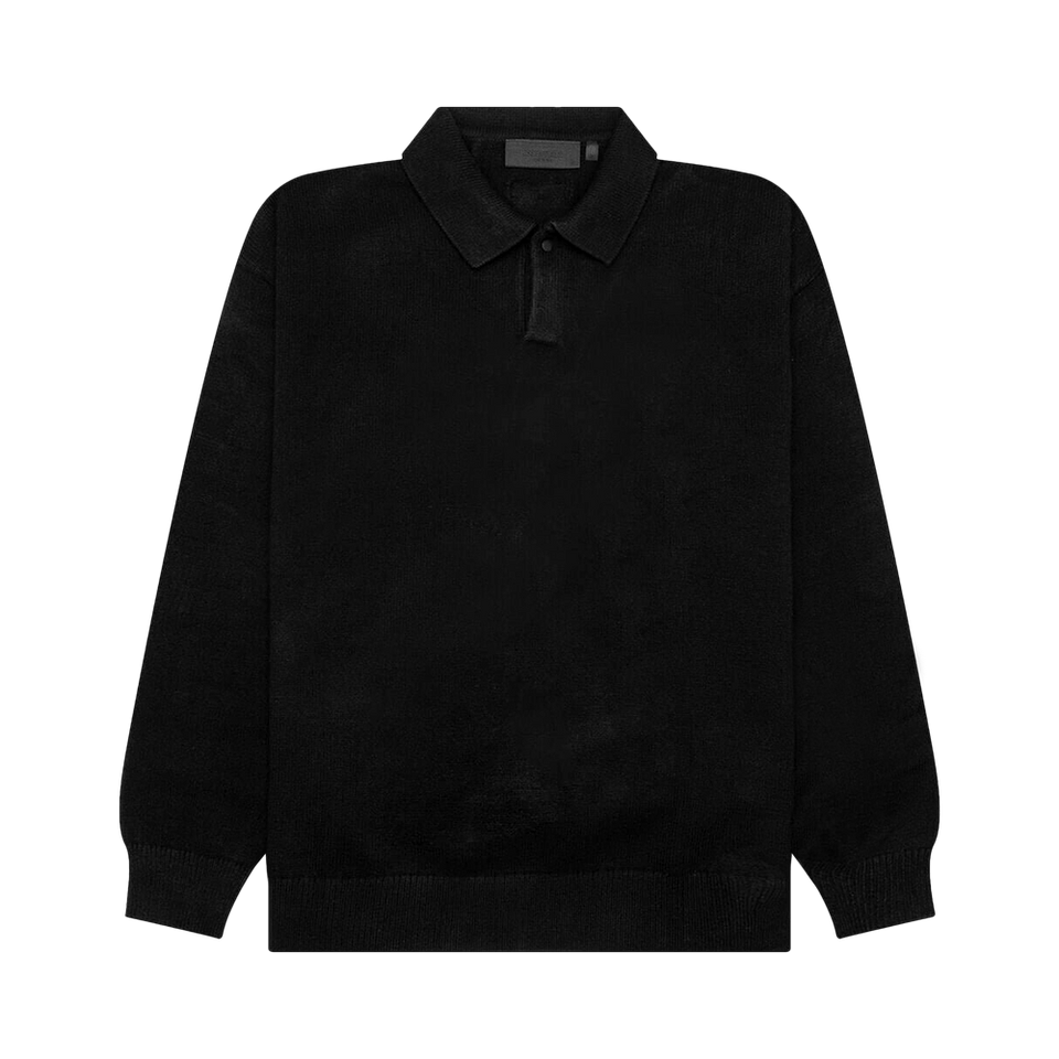 Fear of God Essentials Knit Polo Jet Black