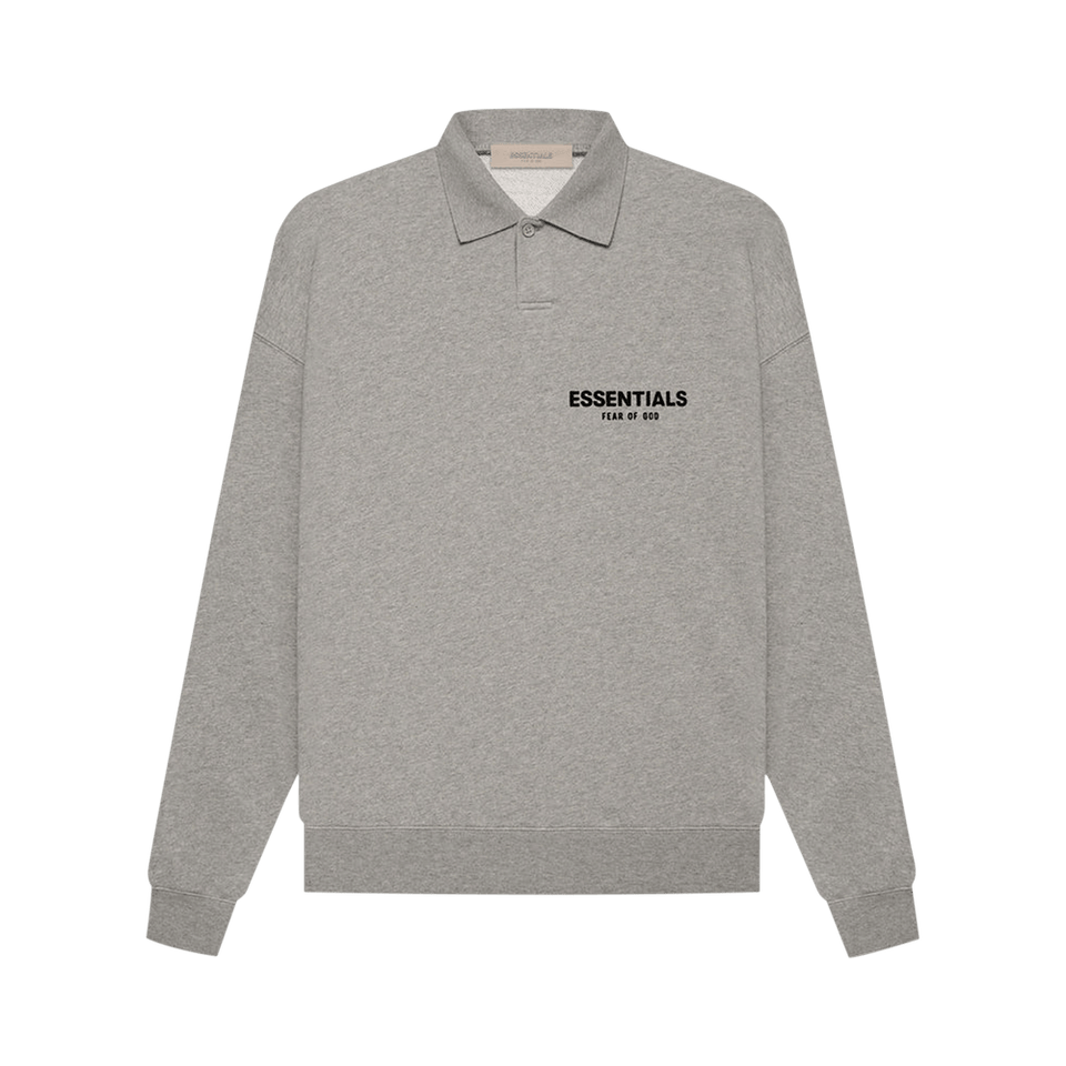 Fear of God Essentials Long-Sleeve Polo Dark Oatmeal