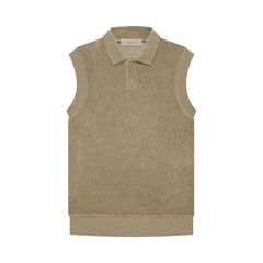 Fear of God Essentials Velour Sleeveless Polo Oak