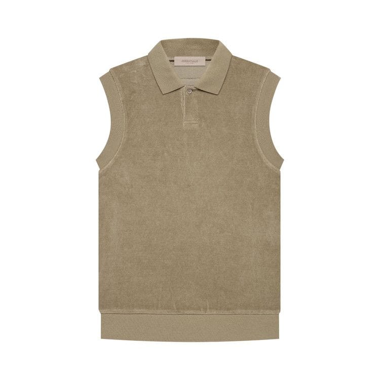 Fear of God Essentials Velour Sleeveless Polo Oak