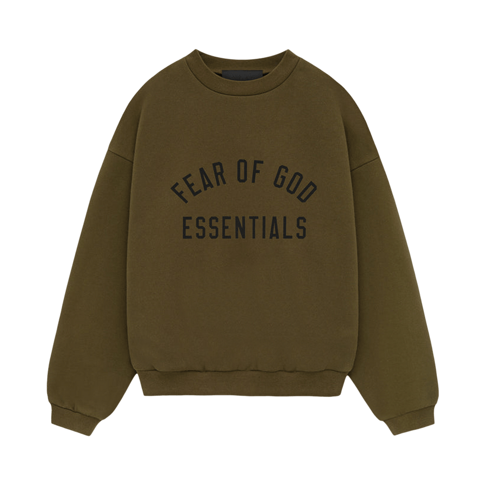 Fear of God Essentials Kids Fleece Crewneck Olive