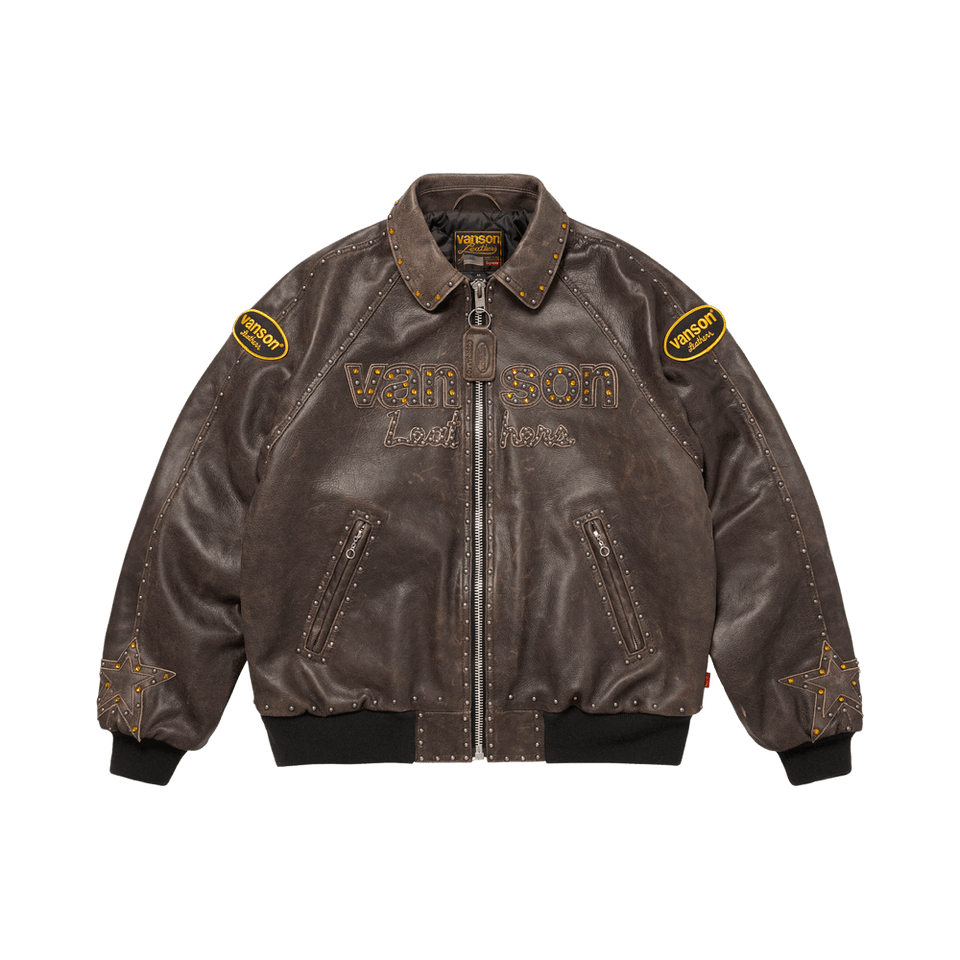 Supreme x Vanson Leathers x B.B. Simon Jacket Brown