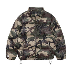 Stussy Wrinkled Nylon Down Puffer Woodland Camo