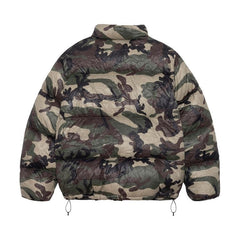 Stussy Wrinkled Nylon Down Puffer Woodland Camo