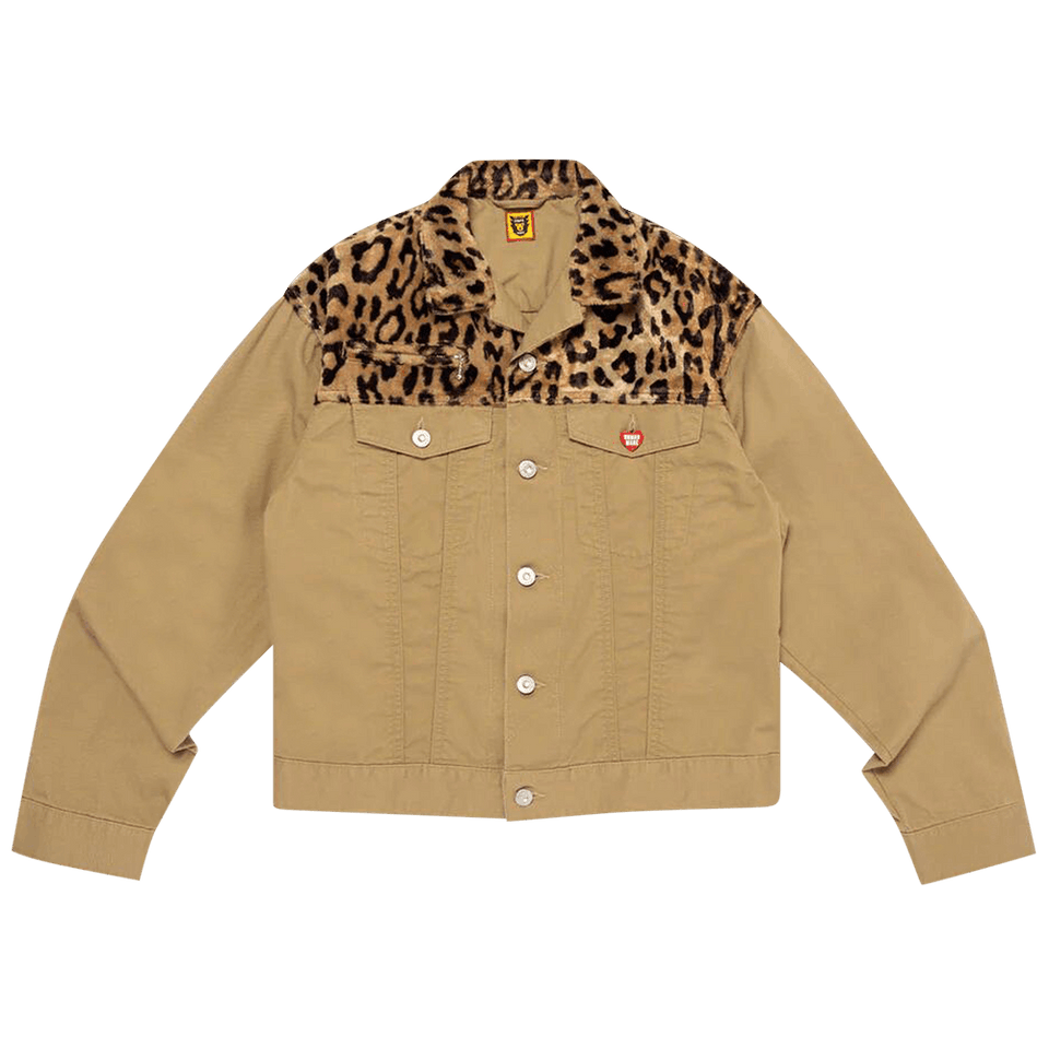 Human Made Leopard Denim Work Jacket Beige
