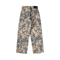 Acne Studios 1981 Fit Denim Distressed Monogram Jeans Mid Blue