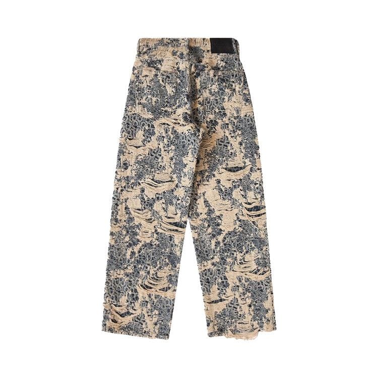 Acne Studios 1981 Fit Denim Distressed Monogram Jeans Mid Blue
