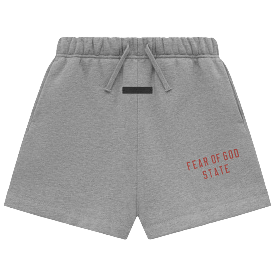 Fear of God Essentials Kids Fleece Soccer Shorts Dark Heather