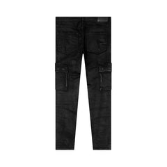 PURPLE BRAND Cargo Flare Pants Black Resin
