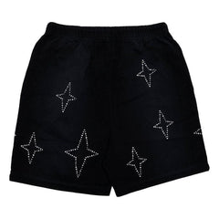 PURPLE BRAND Stacked Crystal Stars Shorts Black
