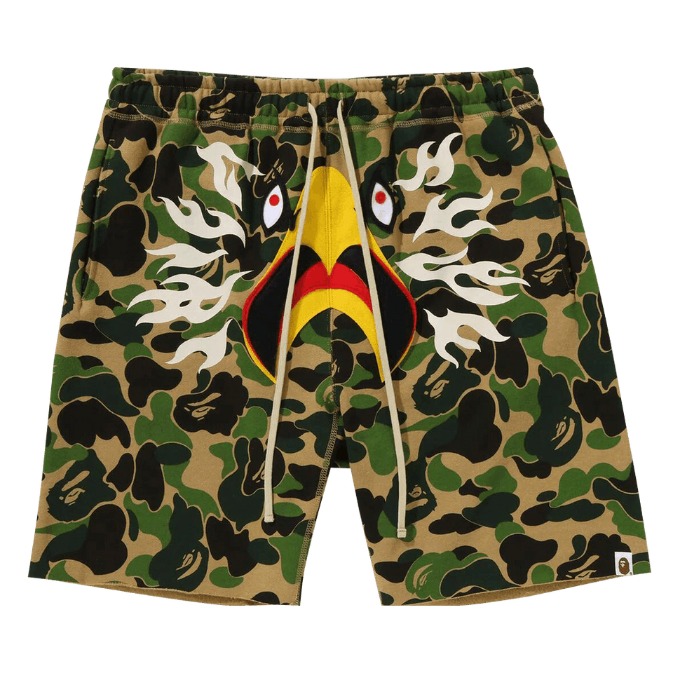 BAPE x Readymade ABC Camo Eagle Wide Sweat Shorts Green