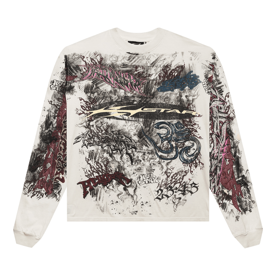 Hellstar Graffiti Long-Sleeve White