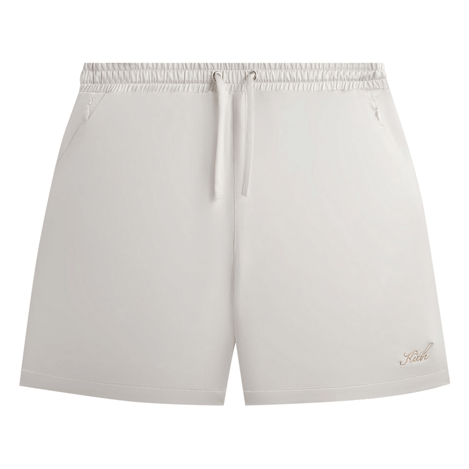 Kith For Olympics Heritage Washed Satin Cedar Shorts Sandrift