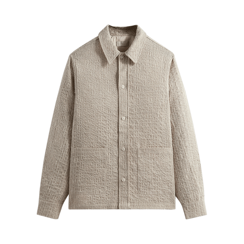 Kith Slub Boucle Boxy Collared Overshirt Canvas