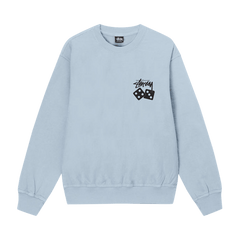 Stussy Dice Pigment Dyed Crew Sky Blue