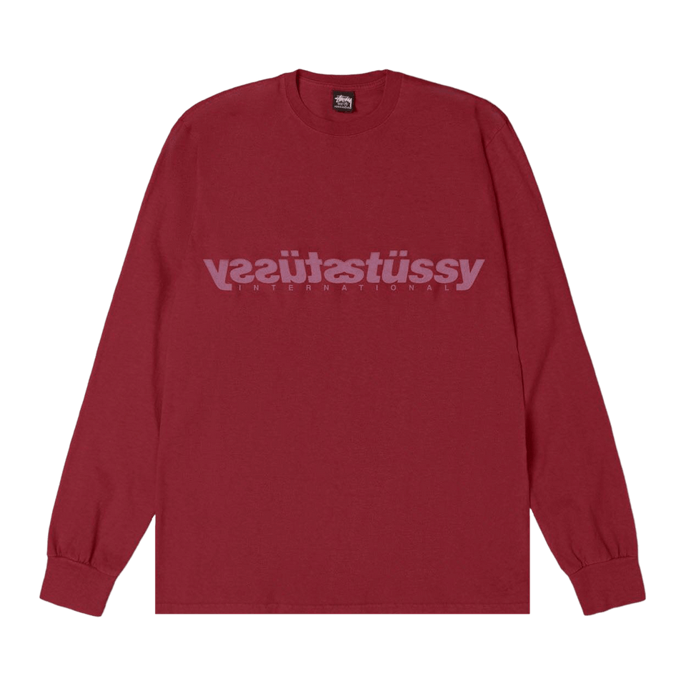 Stussy Mirror Long-Sleeve T-Shirt Wine