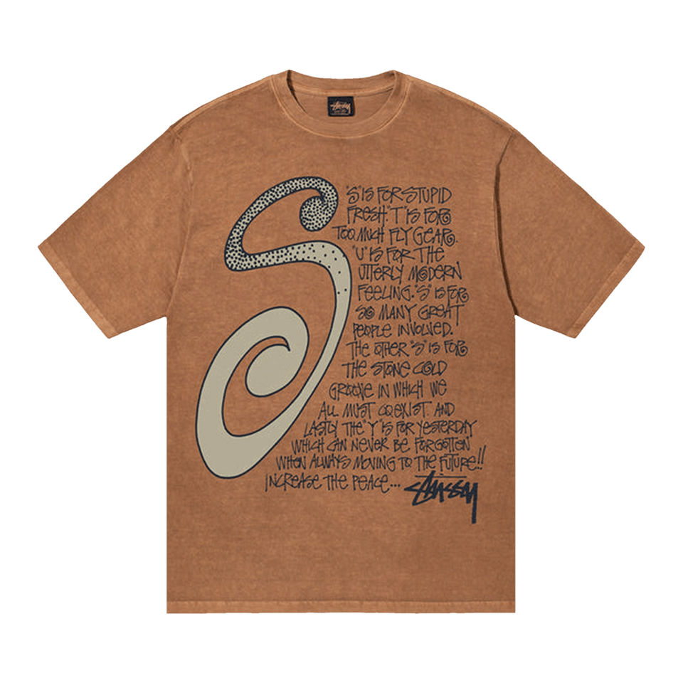 Stussy S Talk Pigment Dyed T-Shirt Almond