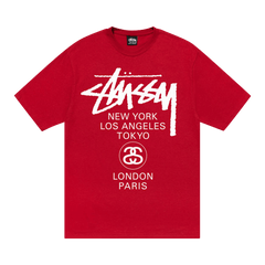 Stussy World Tour T-Shirt Dark Red