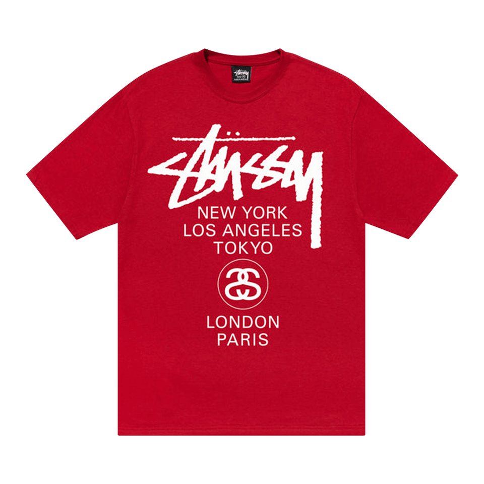 Stussy World Tour T-Shirt Dark Red
