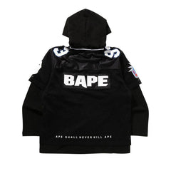 Bape Multi Logo Layered Sleeves Relaxed Fit Football Jersey Black