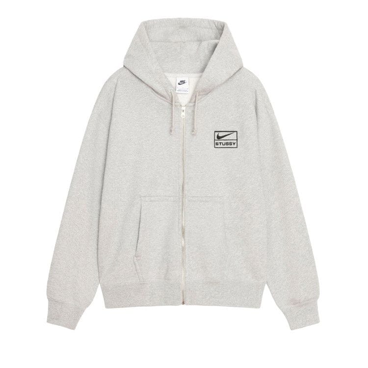 Stussy x Nike Fleece Zip Hoodie Grey Heather
