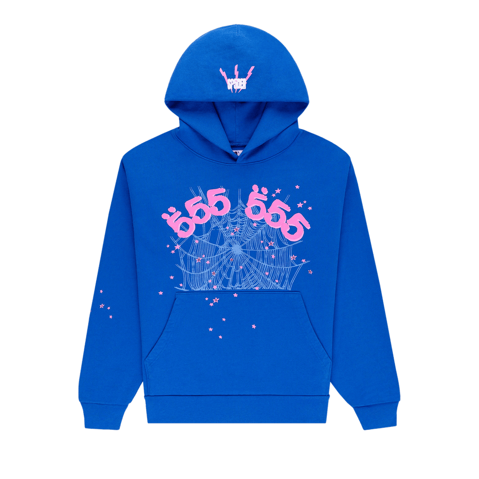SP5DER Angel Number Hoodie Blue