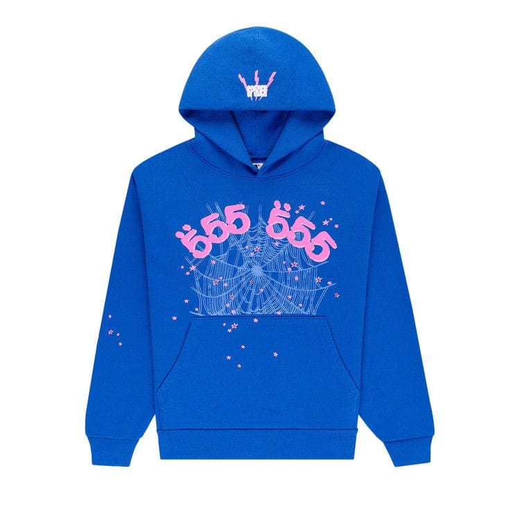 SP5DER Angel Number Hoodie Blue