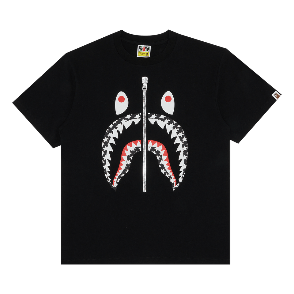 BAPE Sta Pattern Shark T-Shirt Black