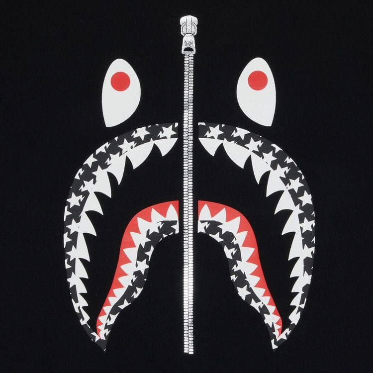 BAPE Sta Pattern Shark T-Shirt Black