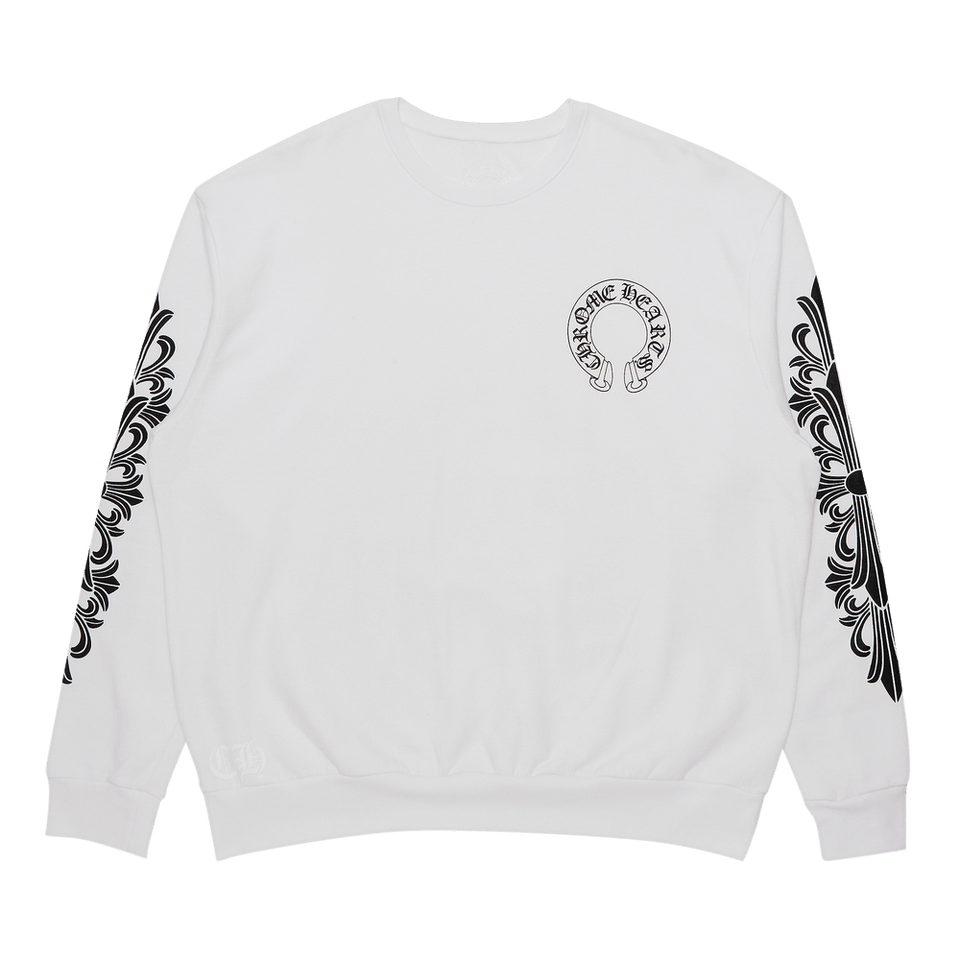 Chrome Hearts Horseshoe Logo Crewneck White