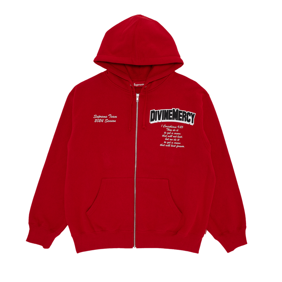 Supreme Salvation Zip Up Hoodie Red