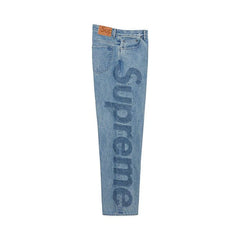 Supreme Inset Logo Jean Washed Blue