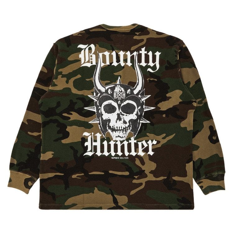 Supreme x Bounty Hunter Thermal Henley Long-Sleeve Top Woodland Camo