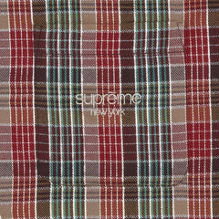 Supreme Metallic Plaid Shorts-Sleeve Shirt Red